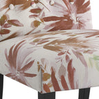 Red Floral Accent Chairs, Set of Two