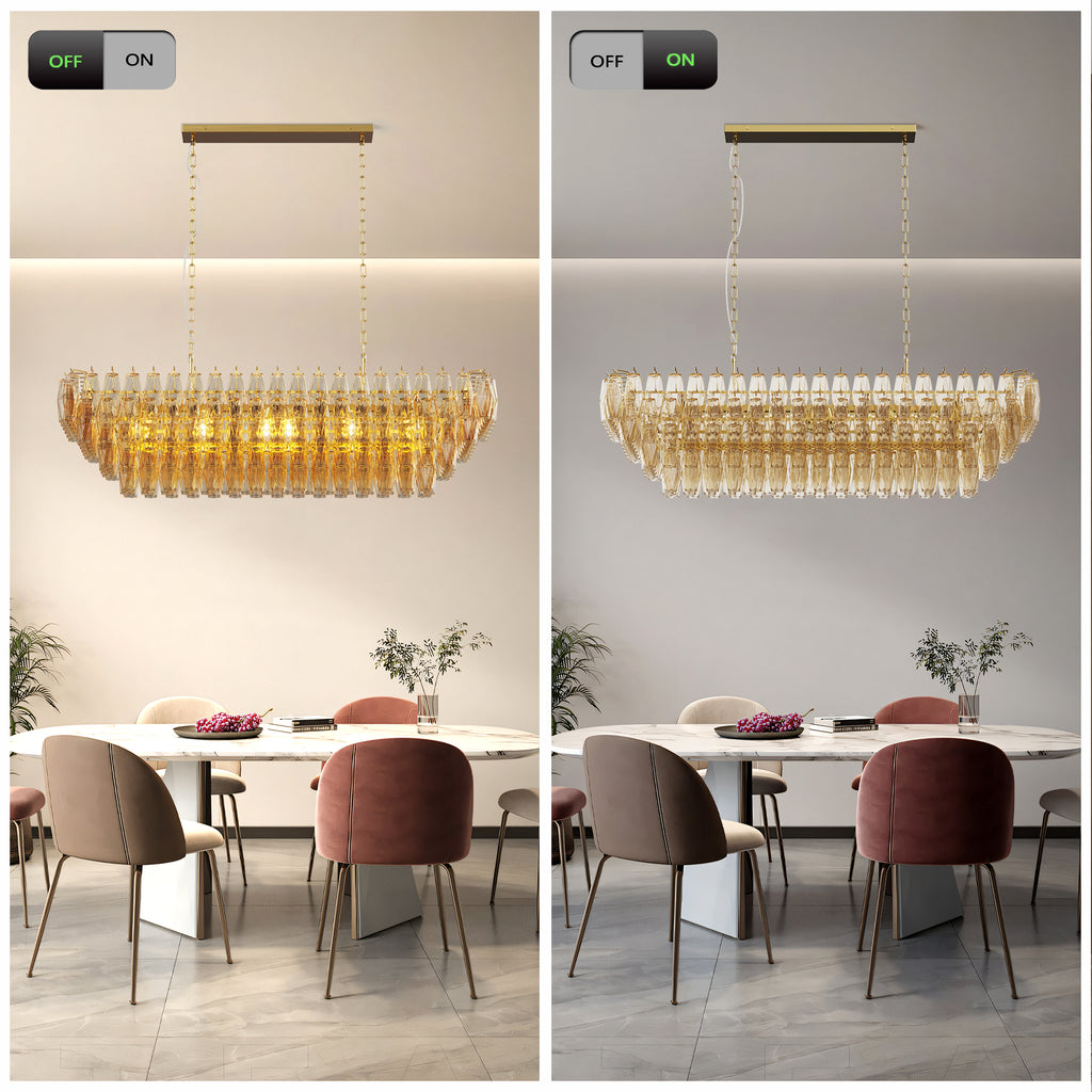 Modern Chandeliers for Dining Room, 54" Large Rectangle