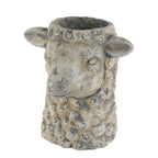 Magnesium Sheep Head Planter with Distressed Finish