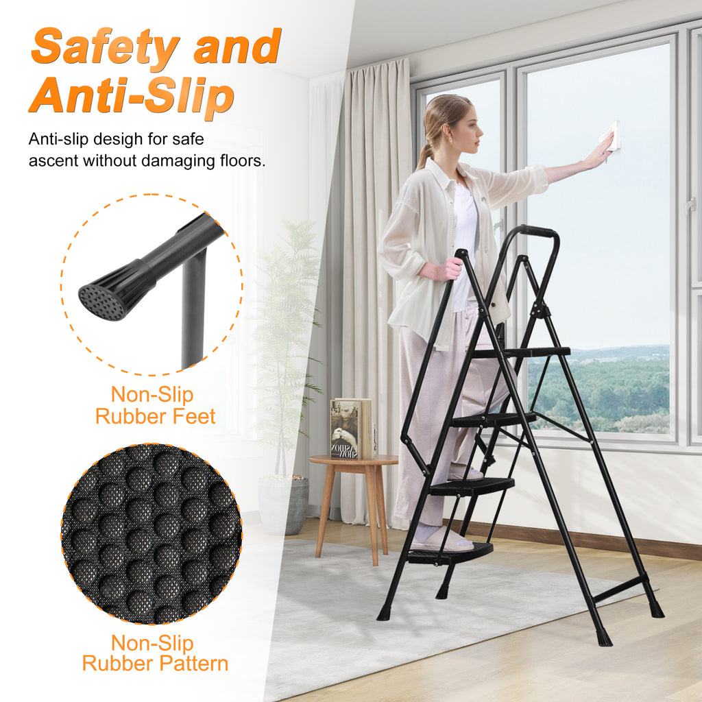 Four Step Ladder - Lightweight Folding Step Stool