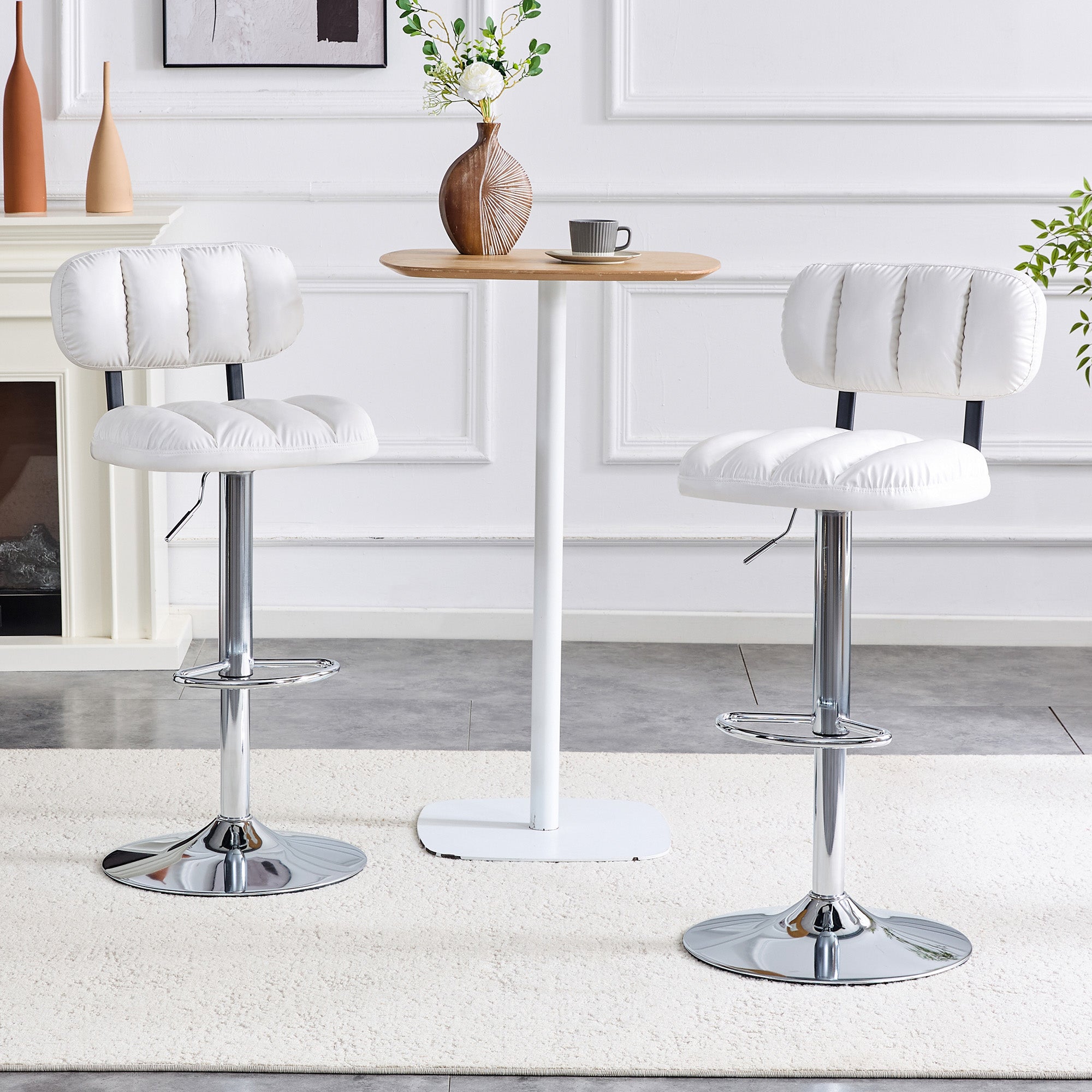 Set of 2 Adjustable Height Bar Stools