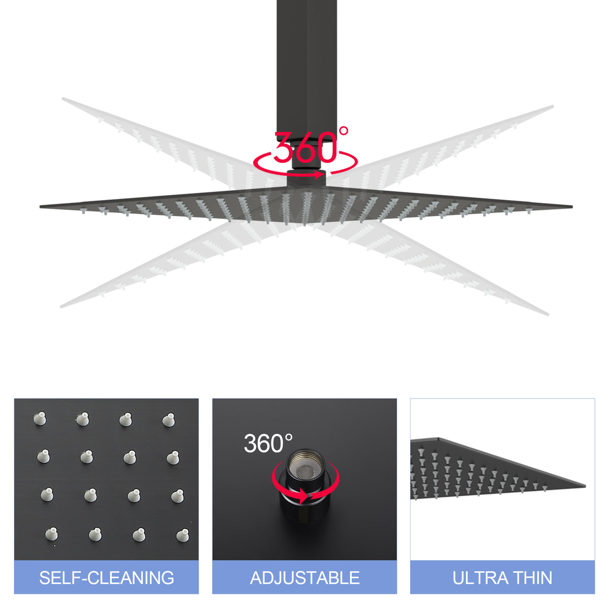 10" Stainless Steel Rainfall Shower Head