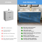 60" Solid Wood Bathroom Vanity with 2 Sinks