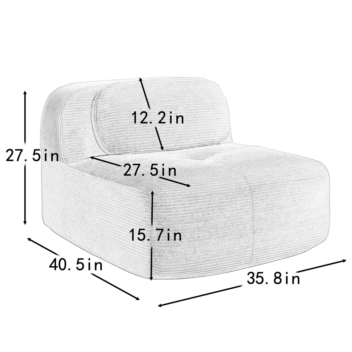 Corduroy Single Sofa Chair