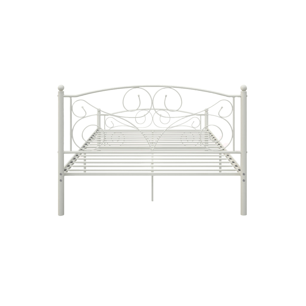 Unique Flower Sturdy Metal Bed Frame with Headboard and Footboard