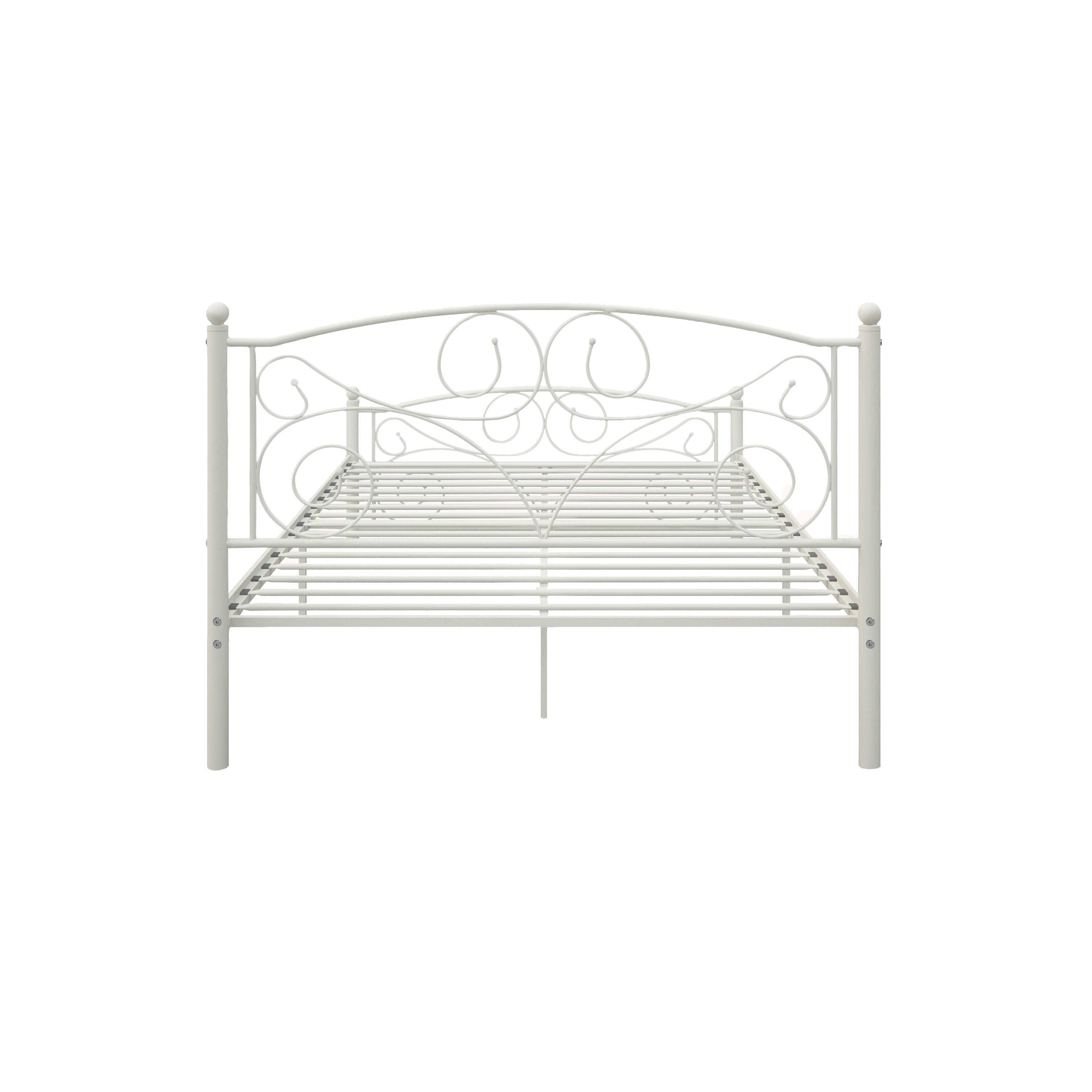 Unique Flower Sturdy Metal Bed Frame with Headboard and Footboard