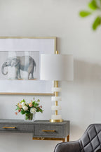 13x13x26" Marble Table Lamp
