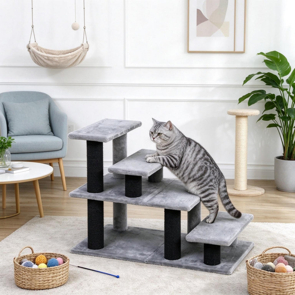 Modular Pet Cat Stairs, 2/3/4‑Step Flexible Setup Pet Steps for Bed and Sofa