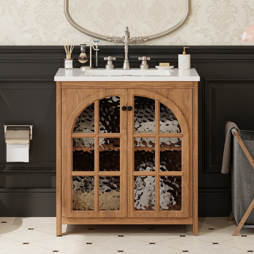 30 Inches Bathroom Vanity with Ceramic Sink