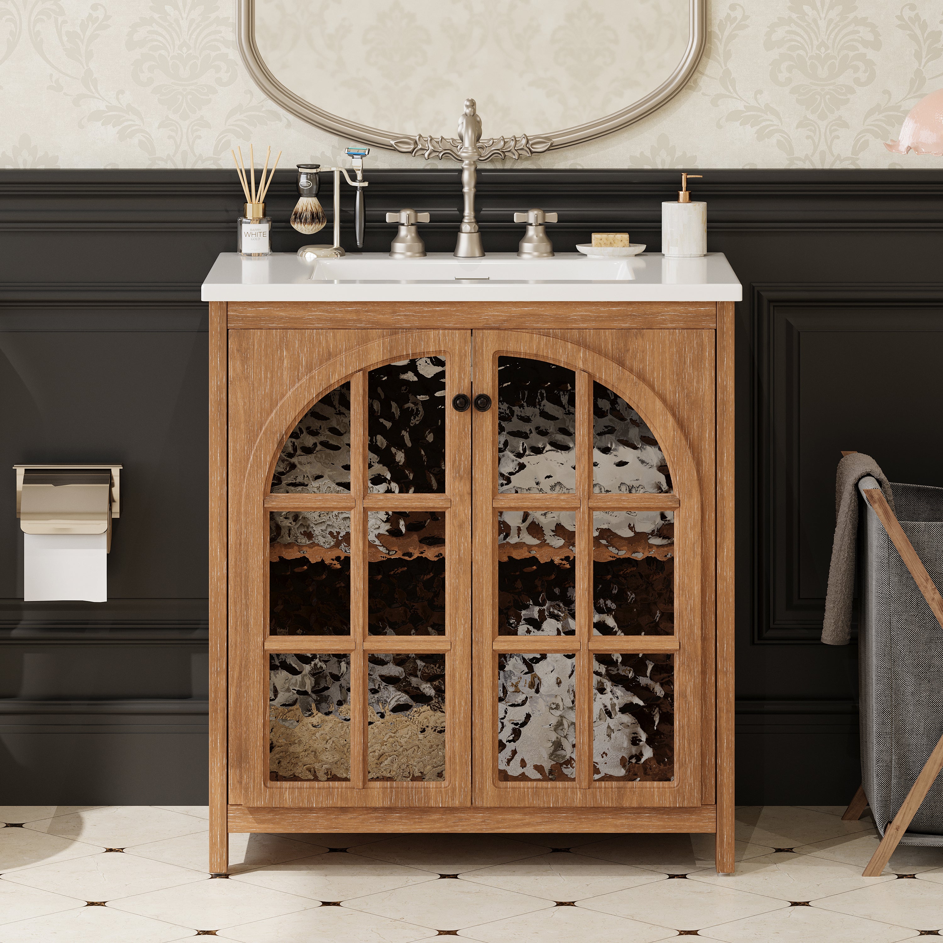 30 Inches Bathroom Vanity with Ceramic Sink