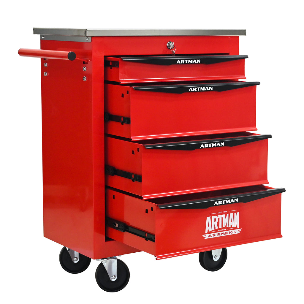 4 Drawers Multifunctional Tool Cart with Wheels