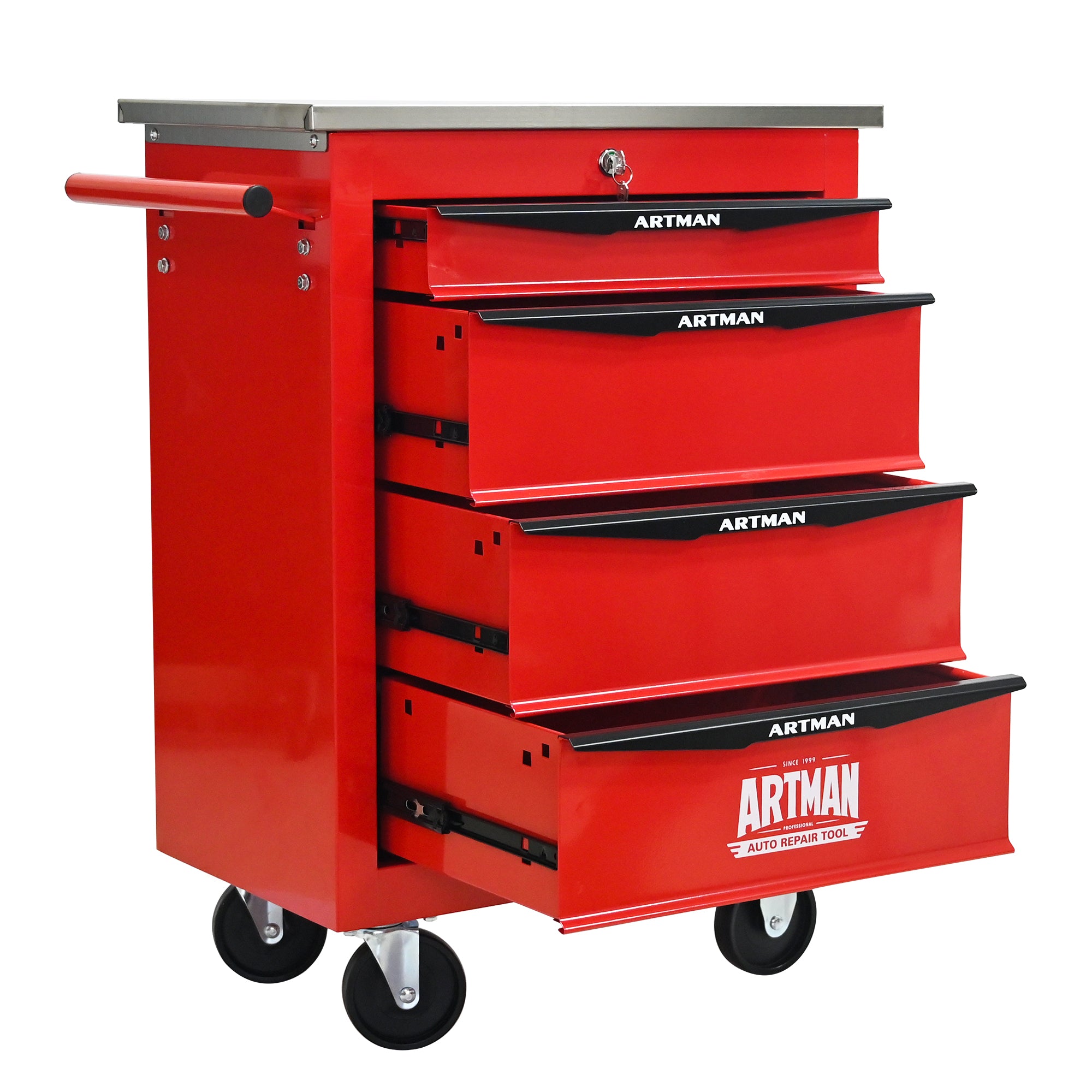 4 Drawers Multifunctional Tool Cart with Wheels