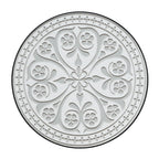 Outdoor Round Side Table with Mosaic-Style Top and Curved Iron Legs