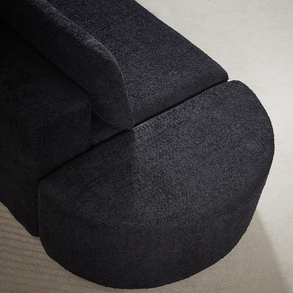 106.3-Inch V-Shaped Modular Sofa Set in Chenille Fabric