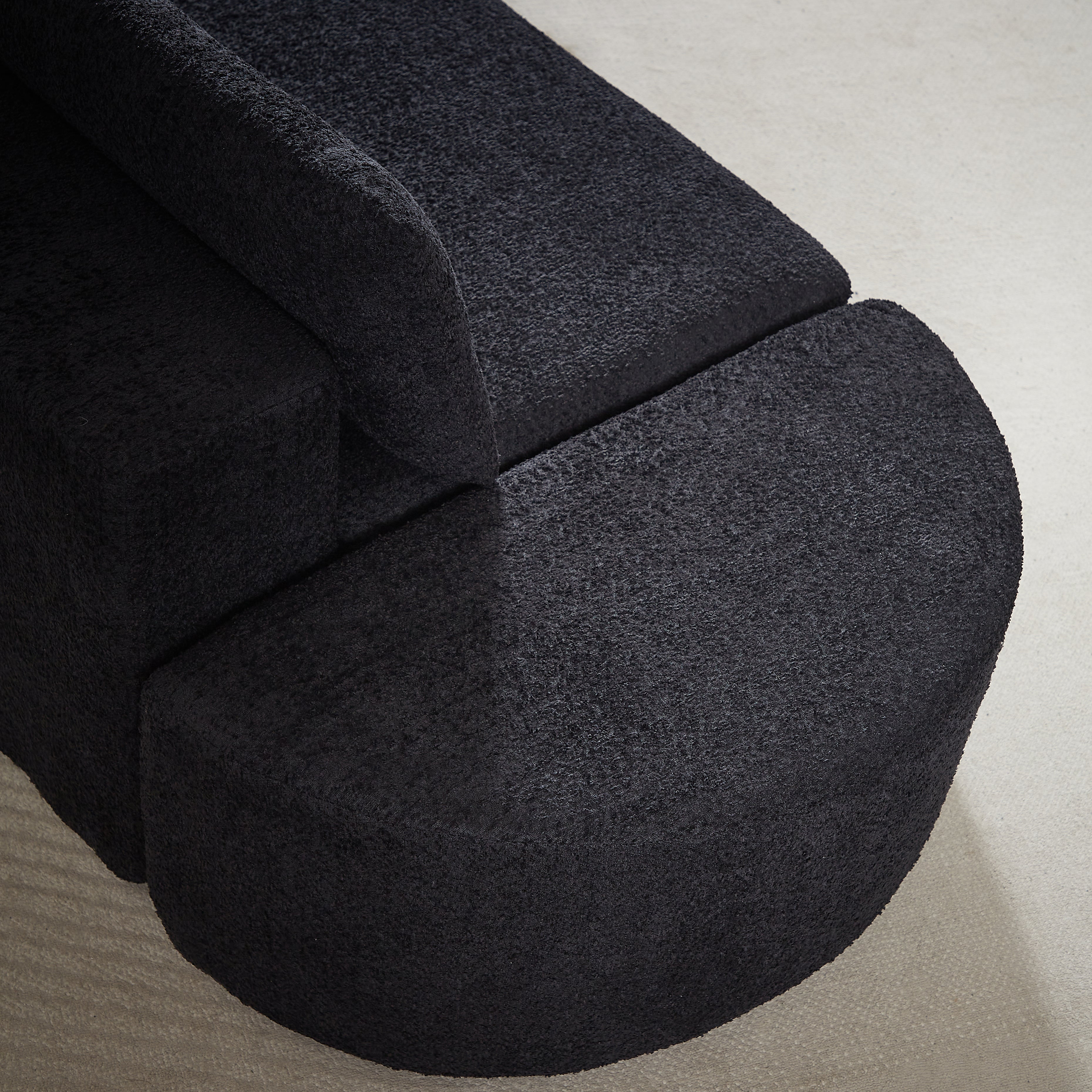 106.3-Inch V-Shaped Modular Sofa Set in Chenille Fabric