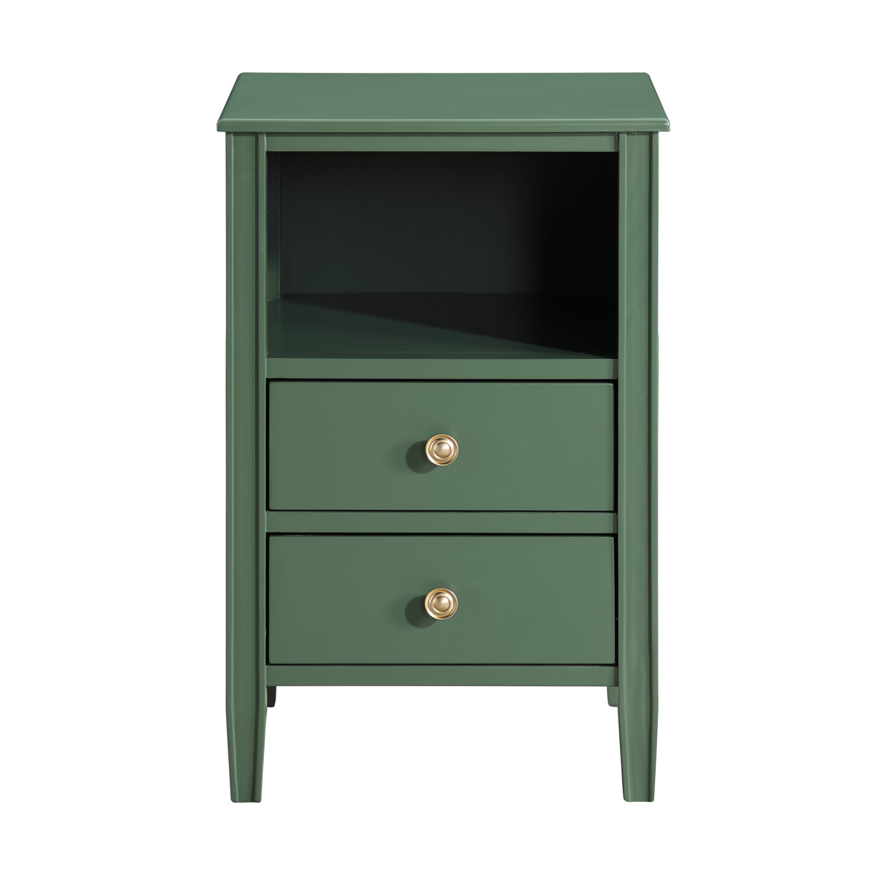 Winston 2-Drawer Storage Nightstand in Vintage Green
