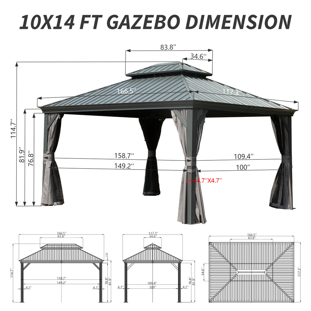 10' X 14' Hardtop Gazebo