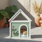 Sage FSC-Certified Cedar Indoor Cat House with Clear Acrylic Roof
