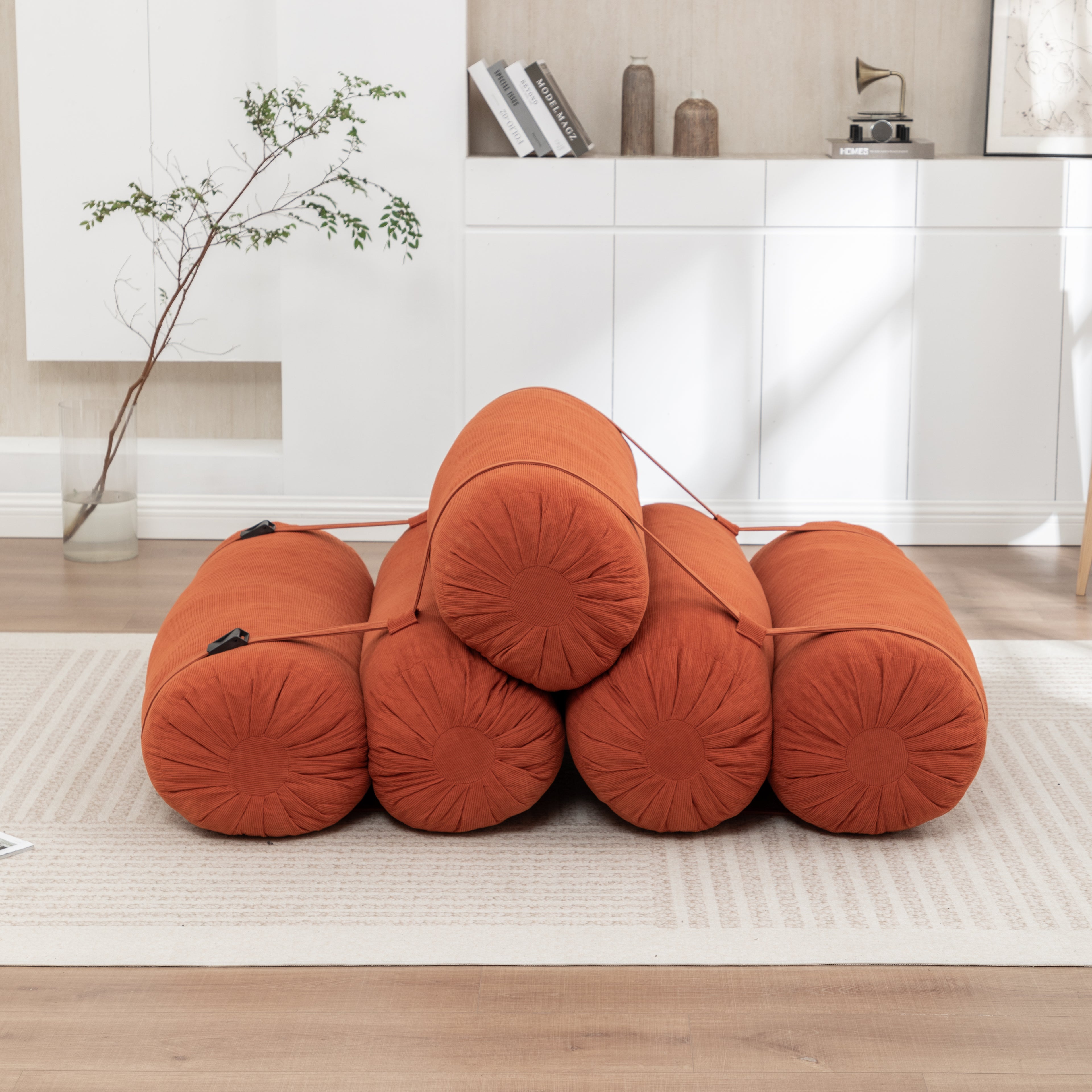 Adjustable Floor Sofa - Corduroy Lazy Sofa with Adjustable Straps