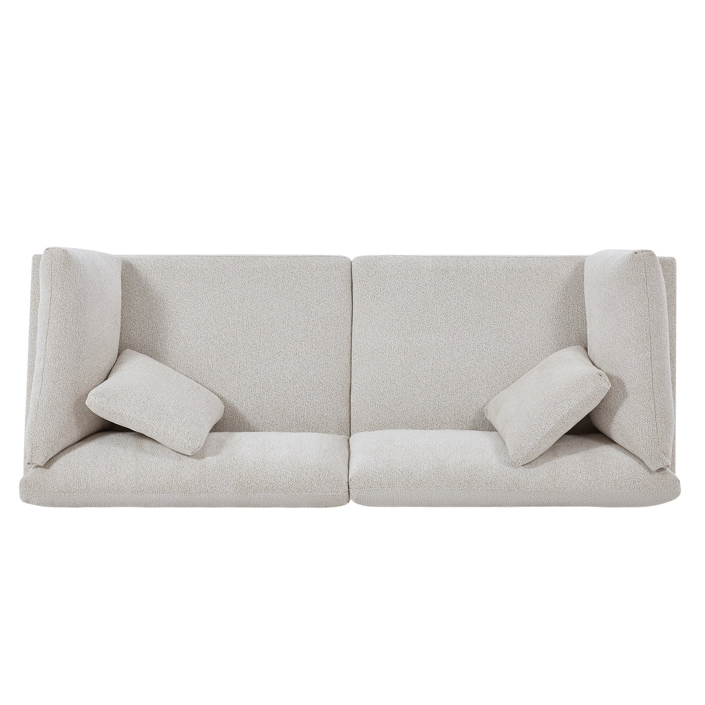83.50" Modern Flared Arms Sofa (Beige)