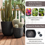 U_STYLE Lightweight MGO Planter Set of 3