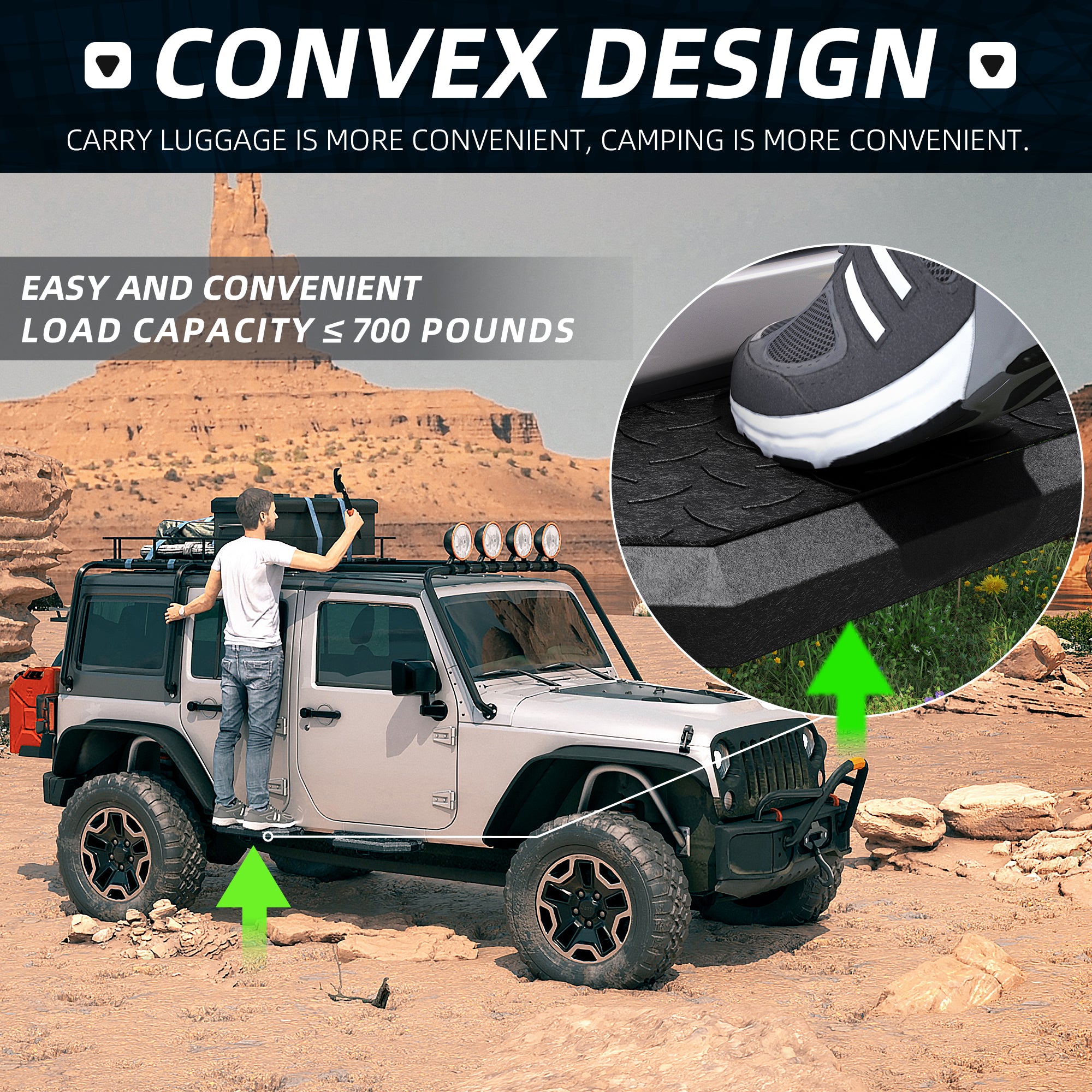 Running Boards For 07-18 Jeep Wrangler JK JKU 4 Doors