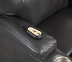 Gunmetal Leather Aire Recliner with Power Lift & Massage