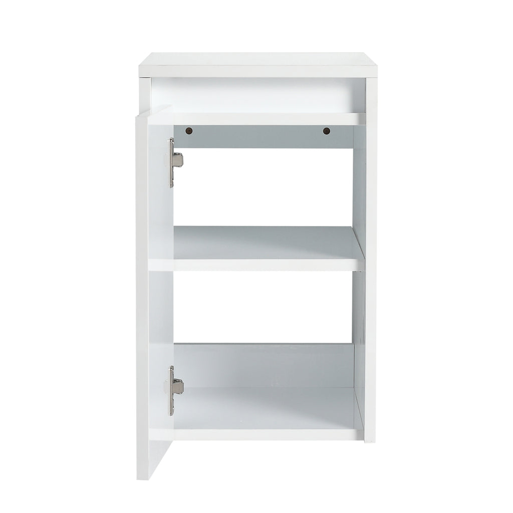 12" Bathroom Side Cabinet, Soft Close Doors, Float Mounting Design, Glossy