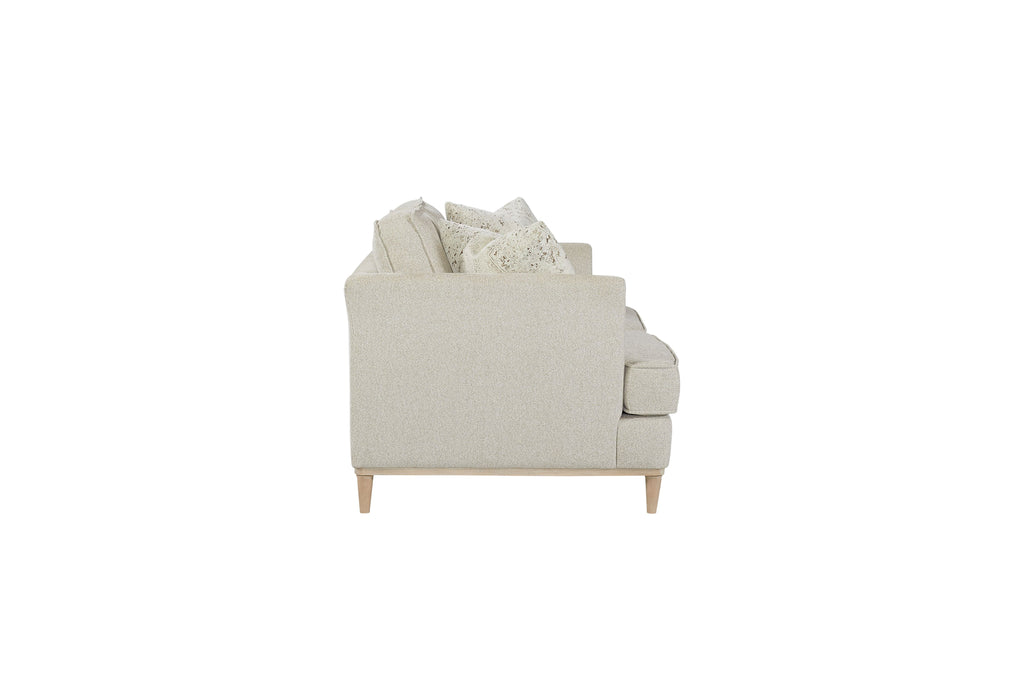 Off White Loveseat with Reversible Cushions and Pillows