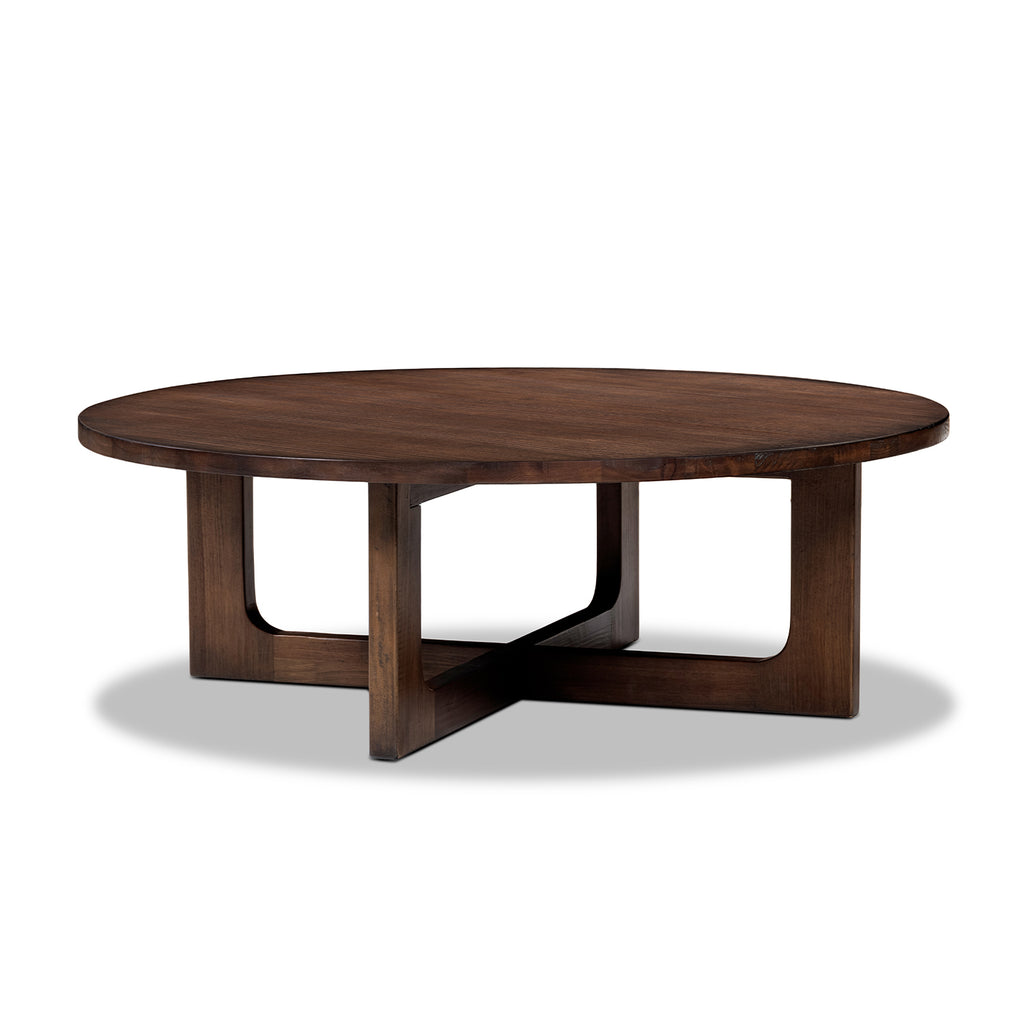 Pino 48-Inch Round Reclaimed Pine Coffee Table, Java