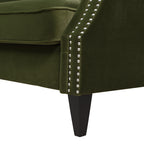 Elaine 77" Camel Back Small Space Sofa, Olive