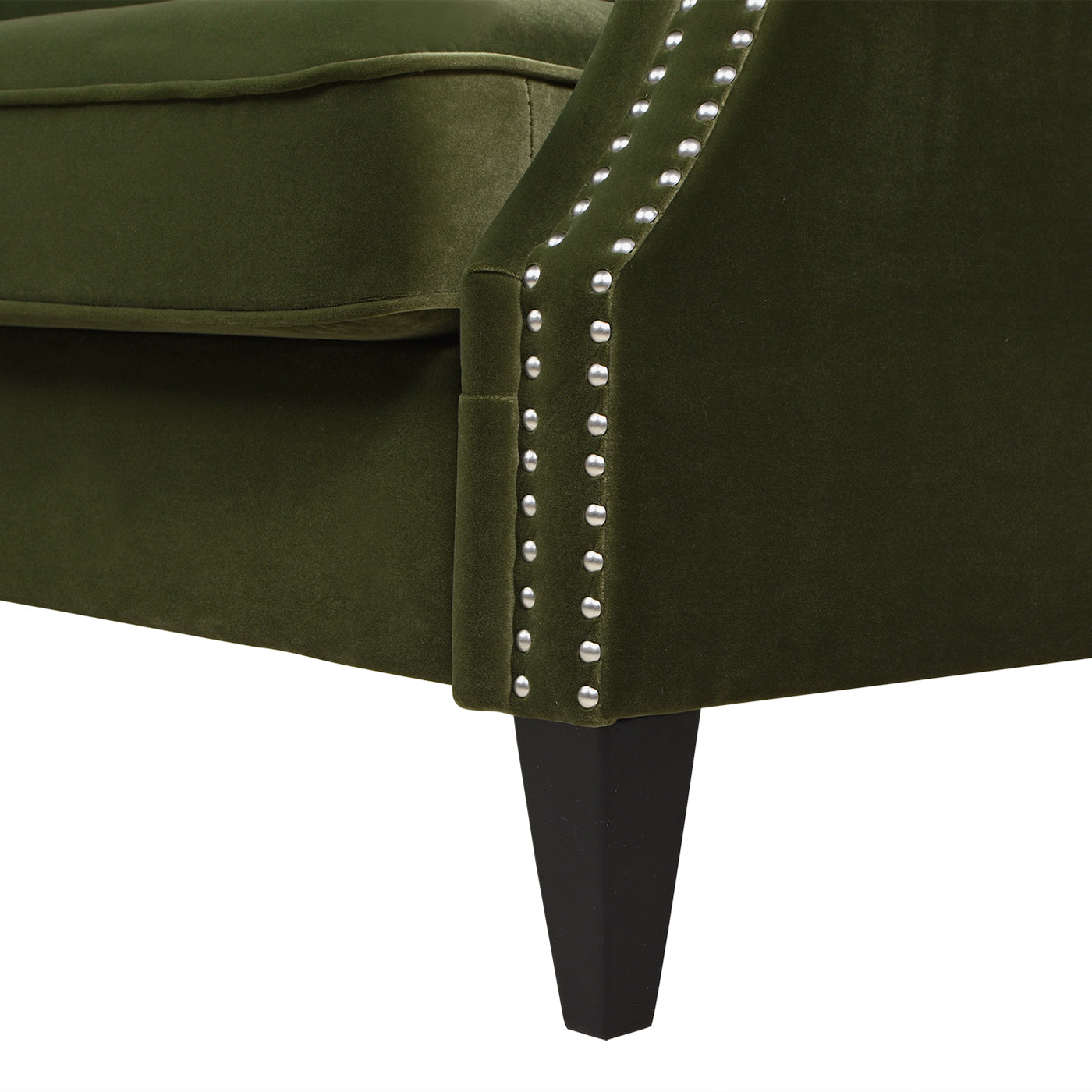Elaine 77" Camel Back Small Space Sofa, Olive