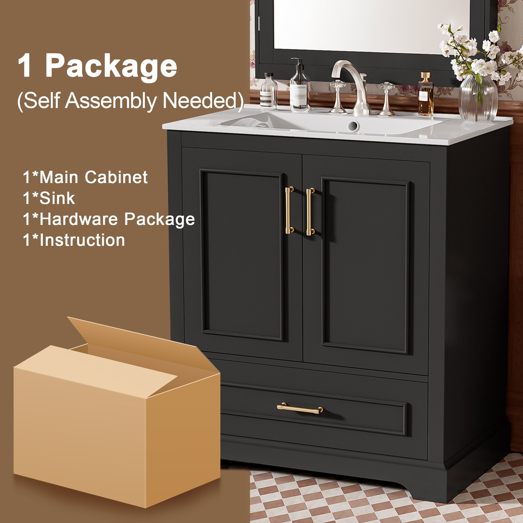30" Bathroom Vanity with Sink