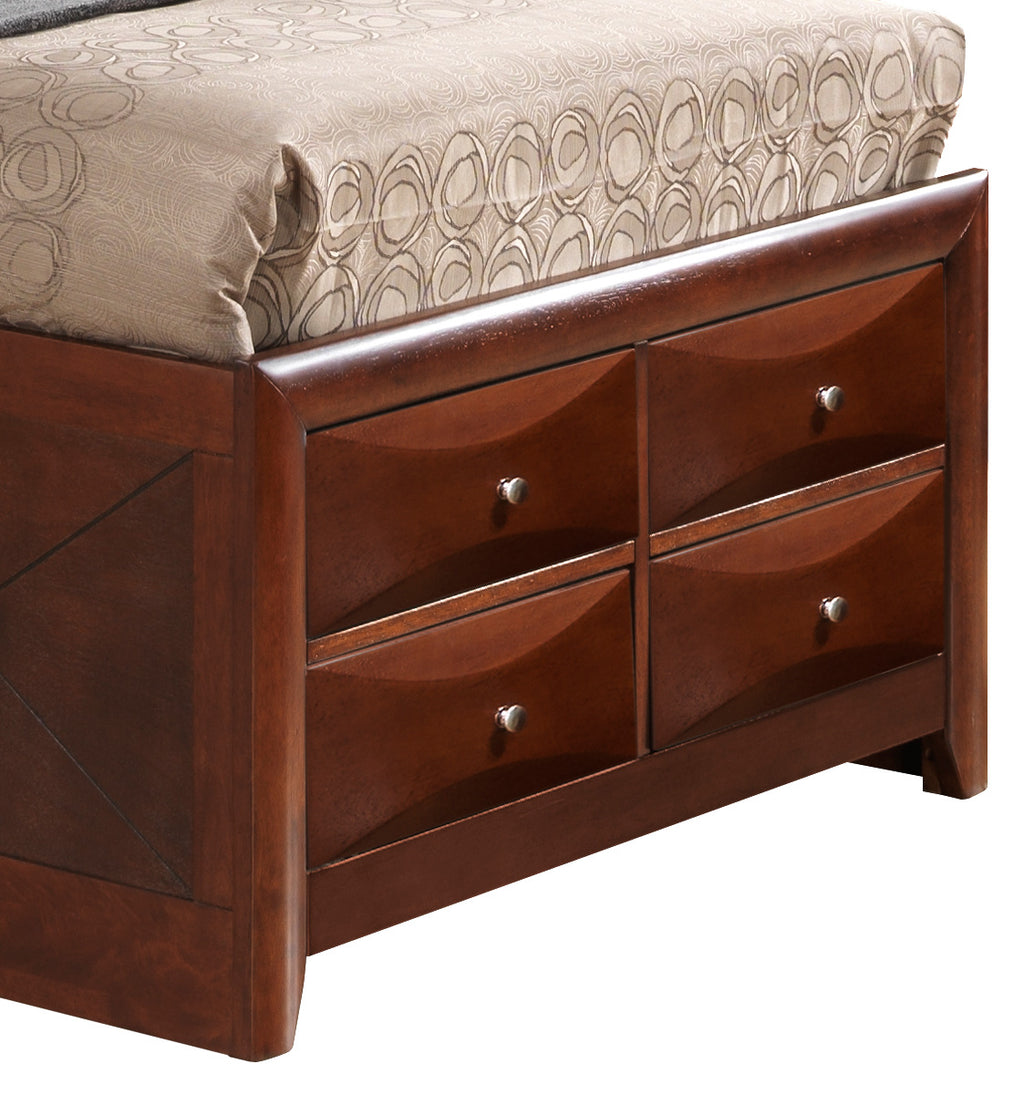 Stylish Twin Storage Bed In Cherry Wood