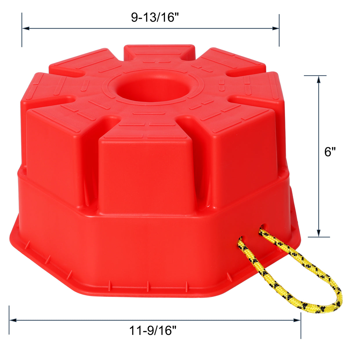 RV Jack Block 6-Inch, 2-Pack with Carry Bag and Rope, Red