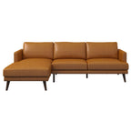 Lore L-Shaped Genuine Leather Sectional