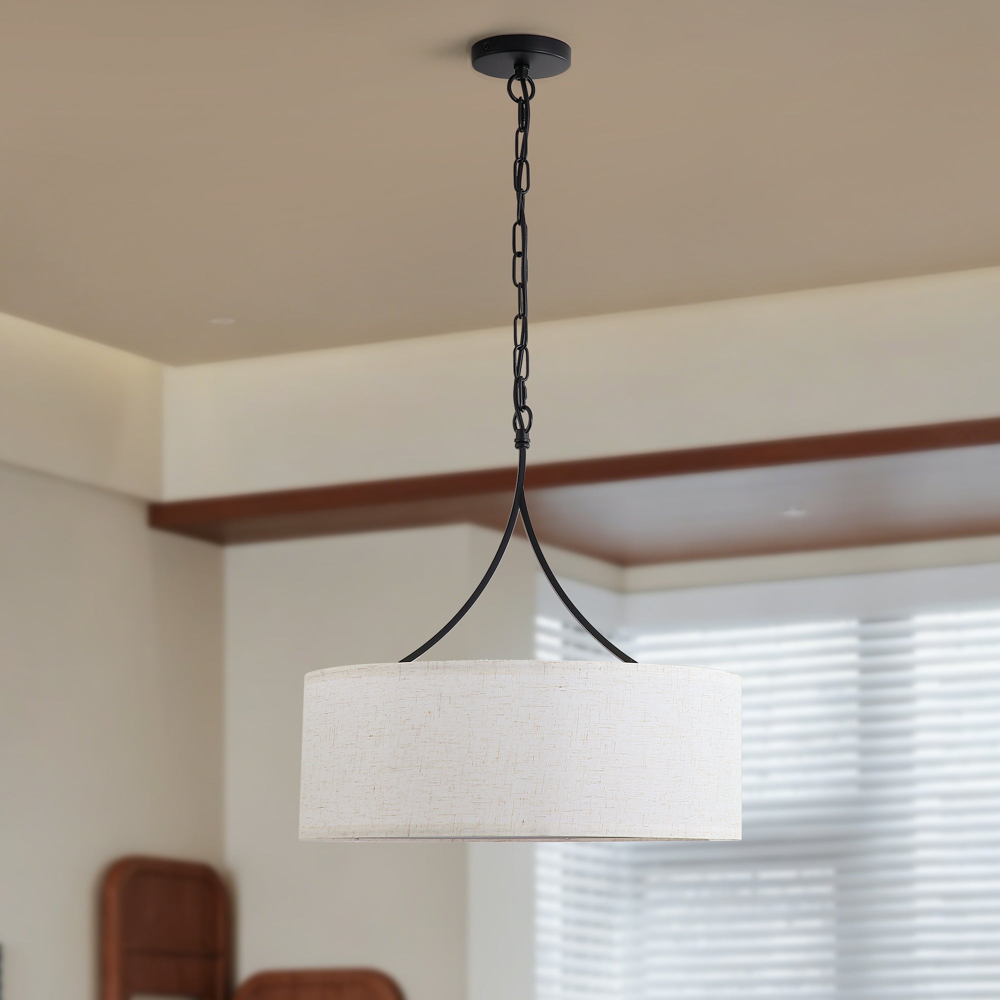 Modern 3-Light Fabric Pendant Light