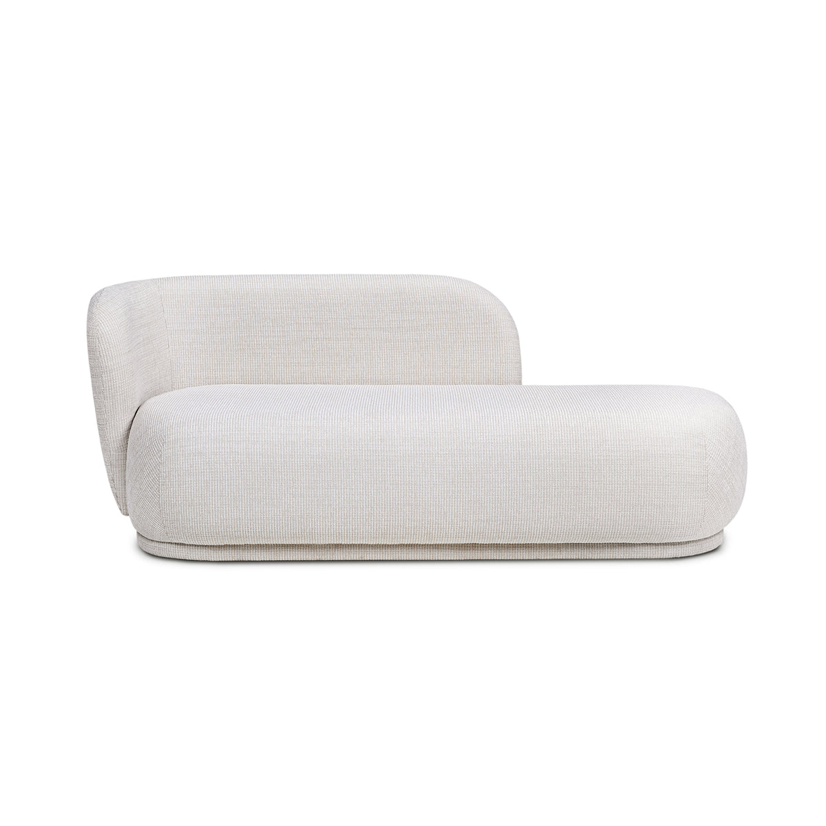 Aire 75" RAF Modern Rounded Chaise Lounge, Stone Light