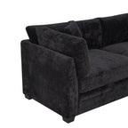 83.50" Modern Flared Arms Sofa (Black)
