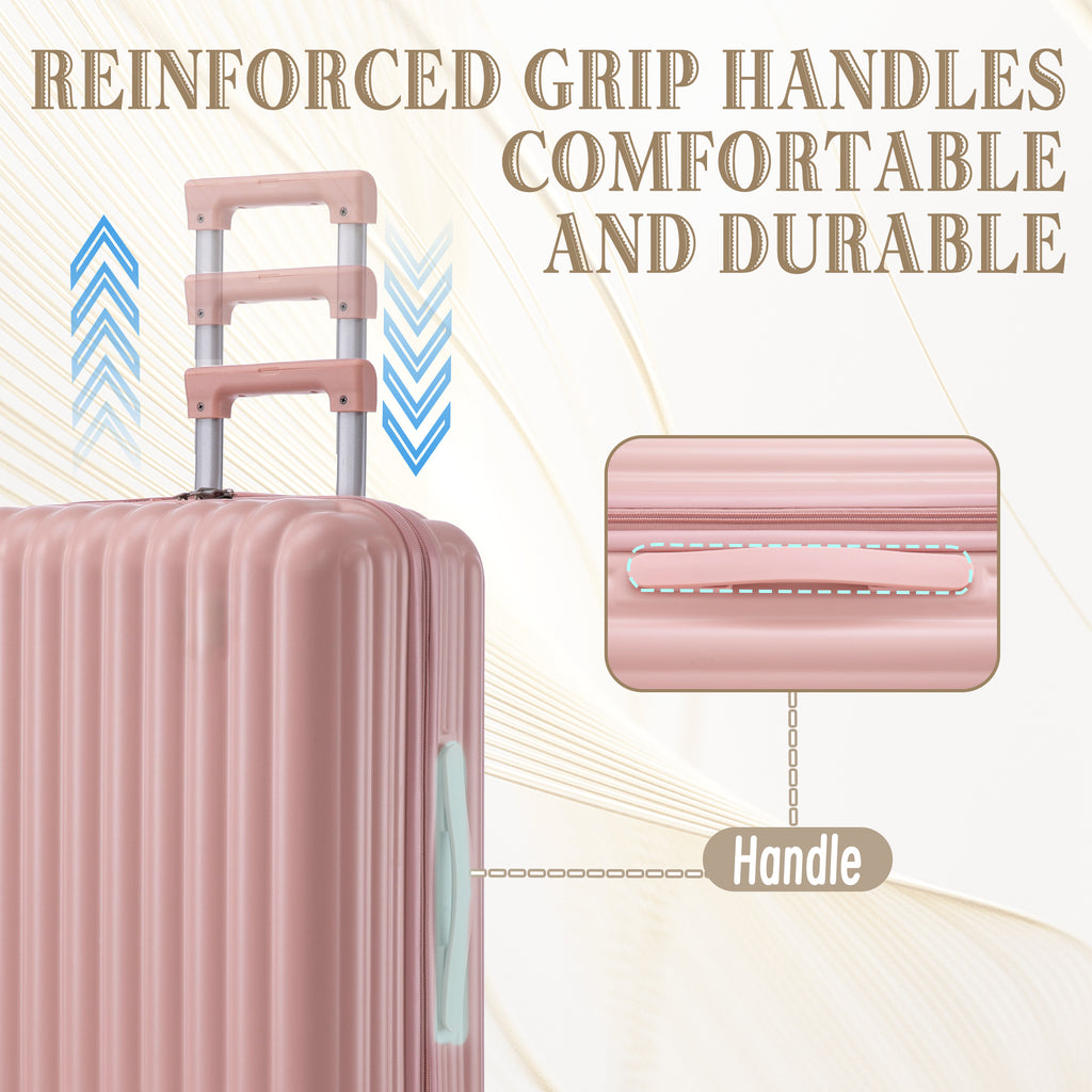 20"/24"/28" 3-Piece Spinner Wheel Luggage Set - Pink
