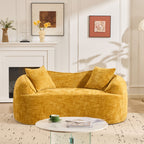 Yellow Curved Two-Person Compress Sofa