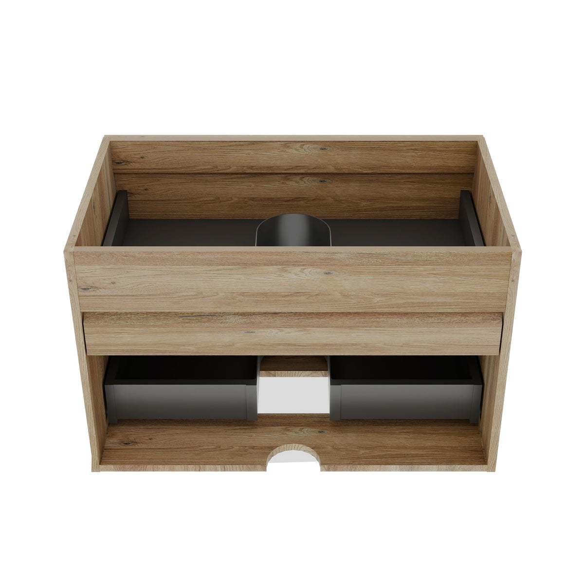 Grace 30 Wall-Mounted Bathroom Vanity, Rough Oak, Soft-Close Drawers