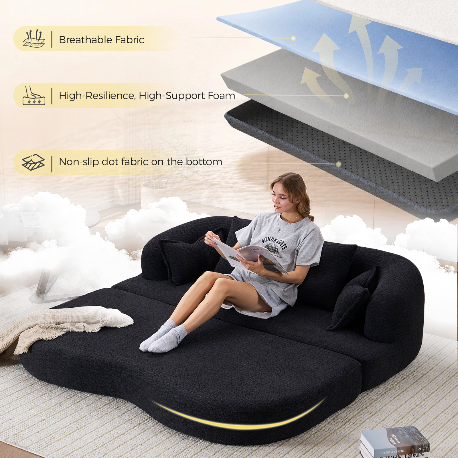 2-in-1 Foldable Sofa Bed