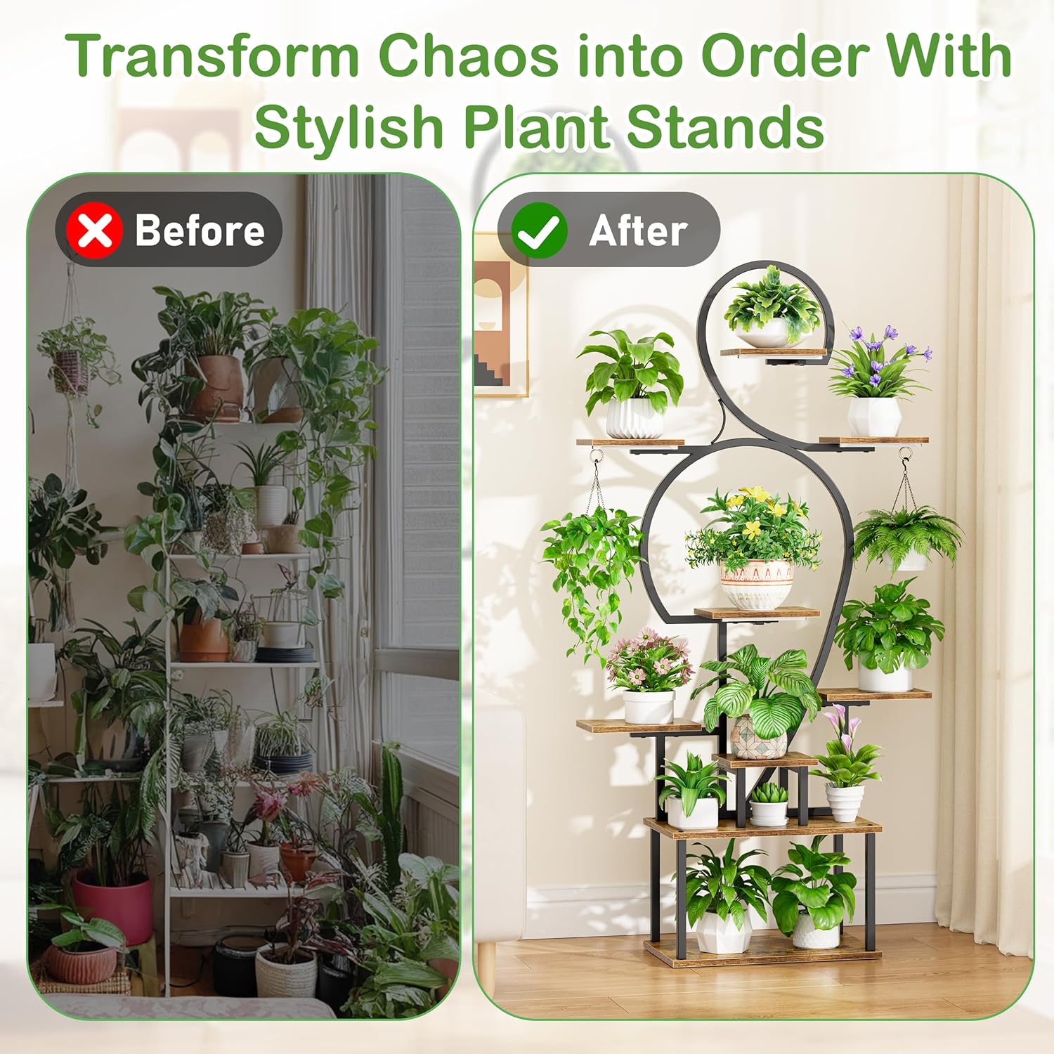 Indoor Plant Stand with Grow Light