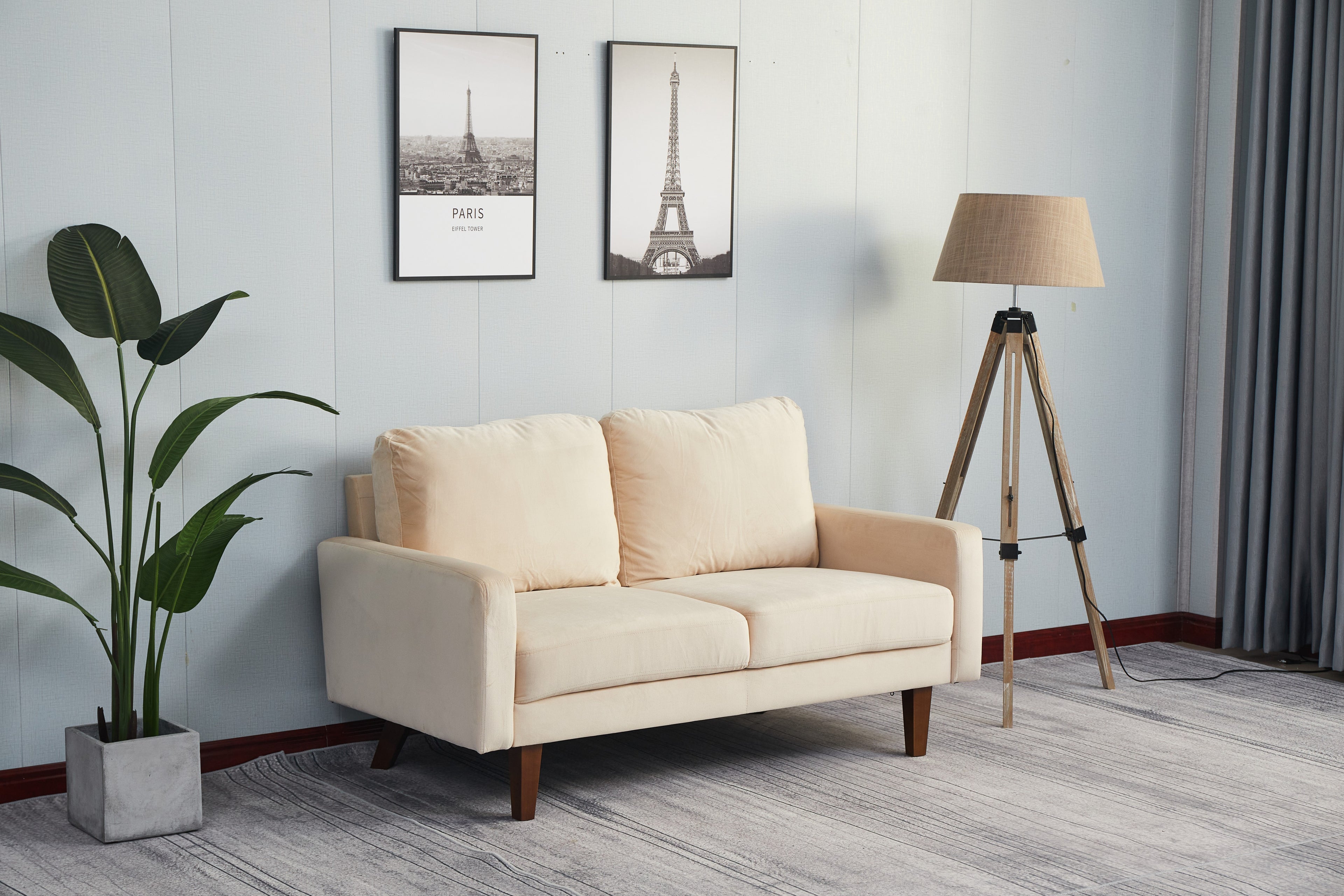 Beige Loveseat