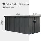 150 Gallon Waterproof Outdoor Storage Deck Box