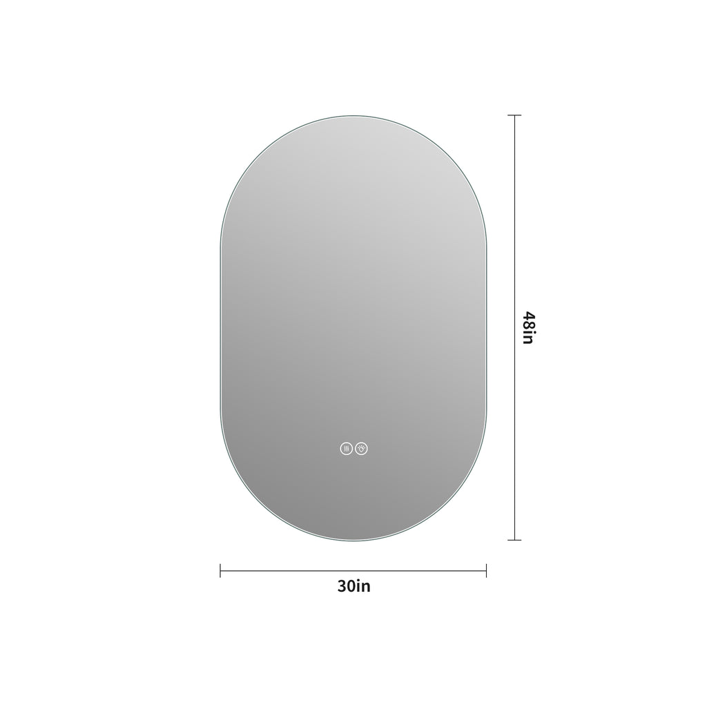 48*30 Inch Smart Wall Mounted LED Bathroom Mirror