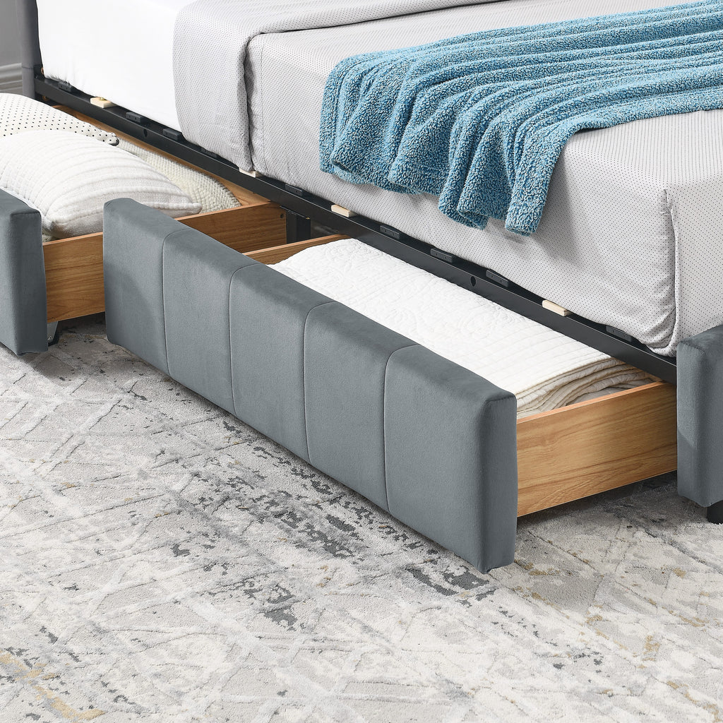 Full Size Storage Upholstered Tufted Bed Frame