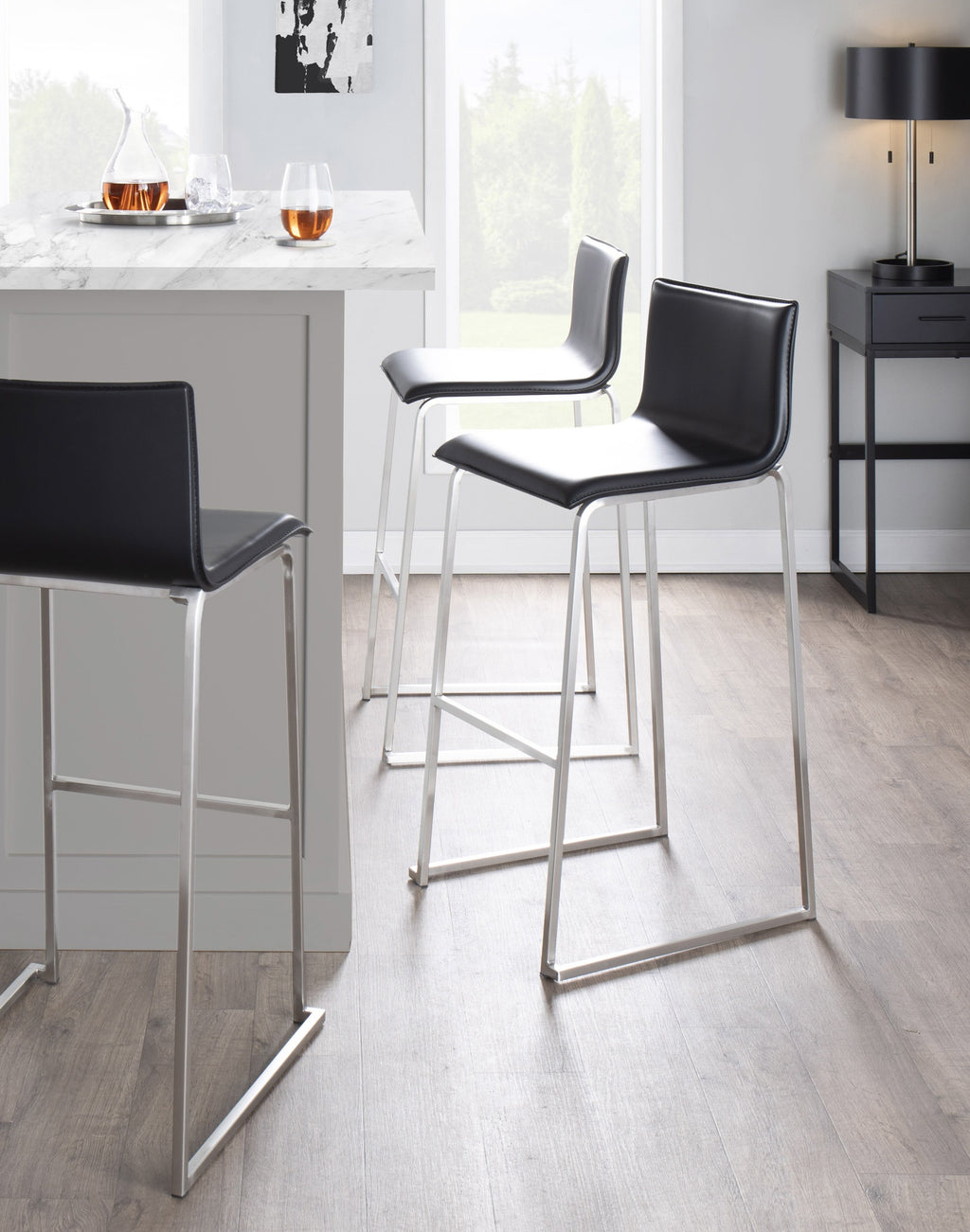 Contemporary Barstool in Stainless Steel