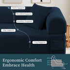 Spring Sofa with High-Quality Fabric, Pillows & Storage
